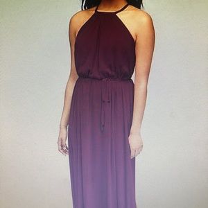 Size 8 David’s Bridal wine colored high neck dress